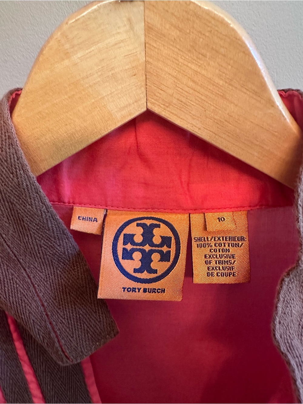 Tory Burch Coral-Red Cotton Tunic